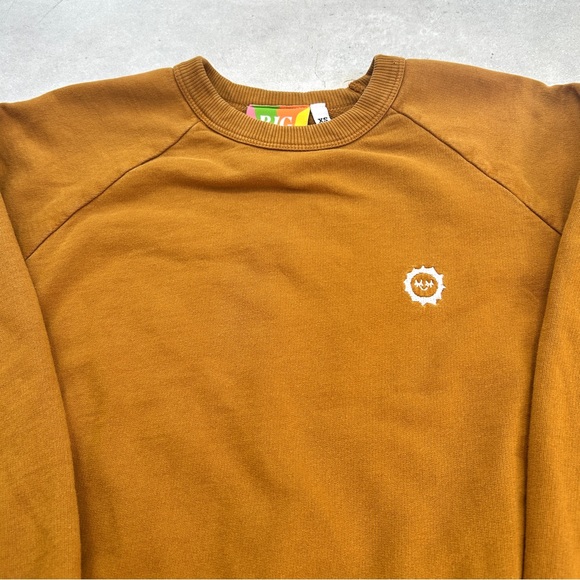 Big Bud Press Crewneck Sweatshirt Mustard Brown Embroidered Logo 100% Cotton XS - Picture 5 of 12